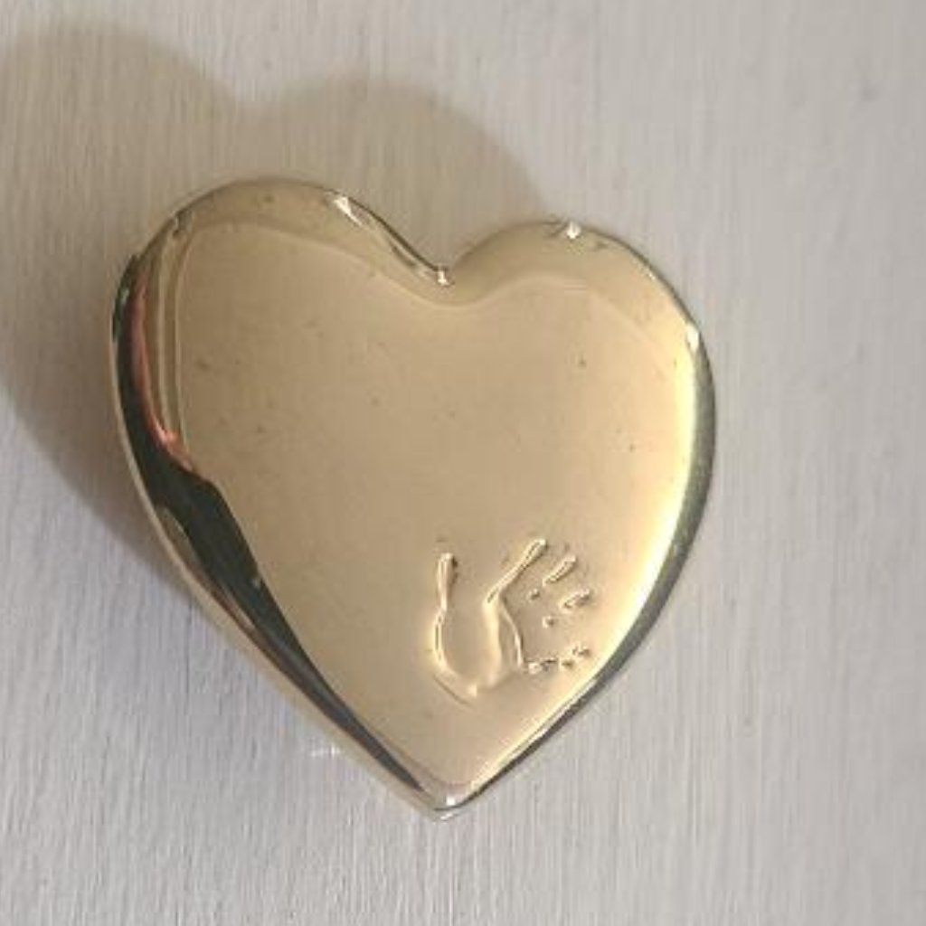 The Variety Club Heart Vintage Child Handprint Lapel Pin Brooch